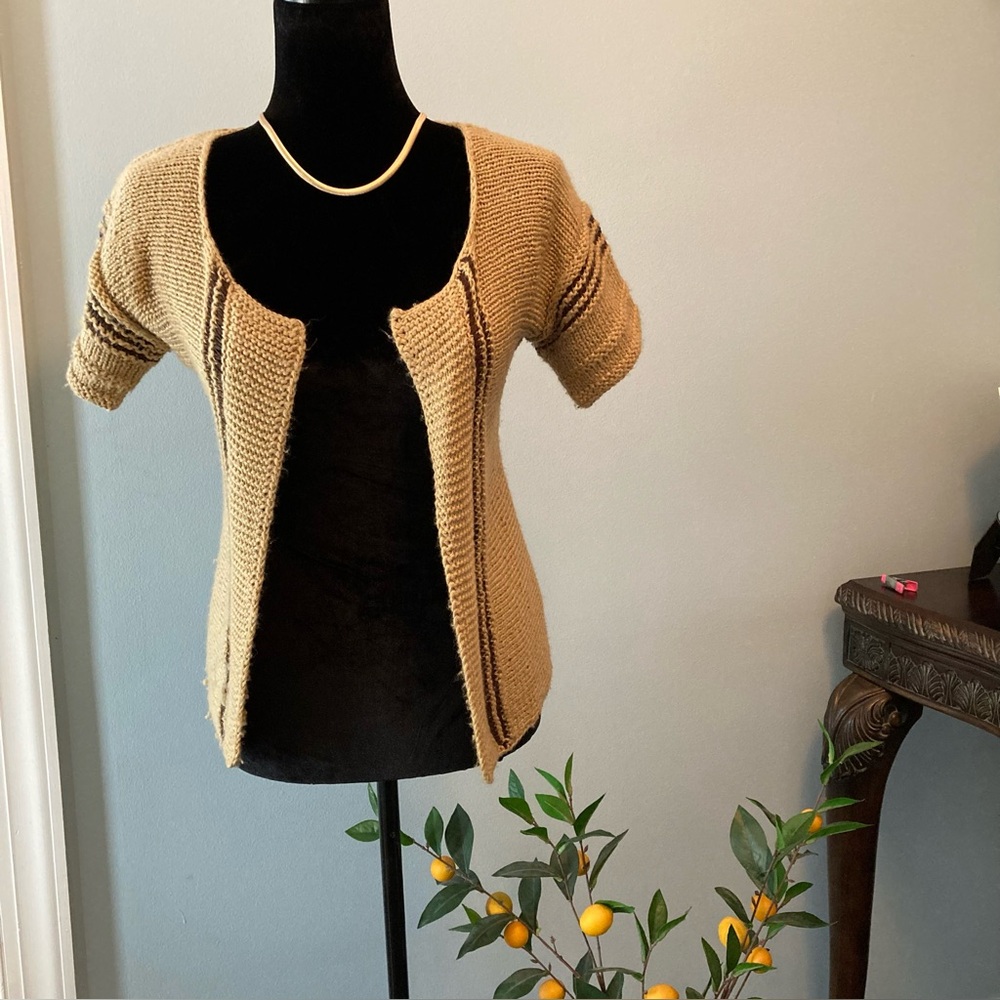 Ecoté open-front crochet short-sleeve cardigan Urban Outfitters